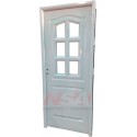 Puerta de chapa inyectada Mod. 265 Francesa. Color Blanca - 1/2 Reja