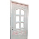 Puerta de chapa inyectada Mod. 265 Francesa. Color Blanca - 1/2 Reja