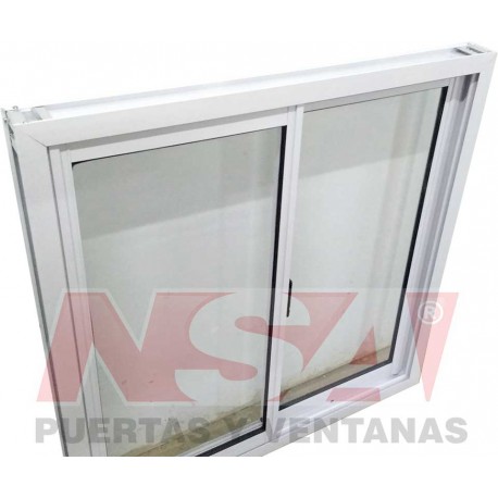 Ventana de aluminio de 1,00 x 1,00 con dos hojas corredizas