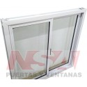 Ventana de aluminio de 1,00 x 1,00 con dos hojas corredizas