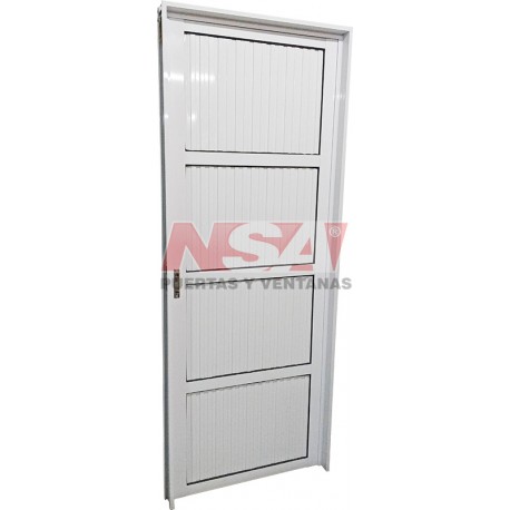 Puerta de aluminio acanalada ciega de 0,80 x 2,00