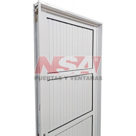 Puerta de aluminio acanalada ciega de 0,80 x 2,00