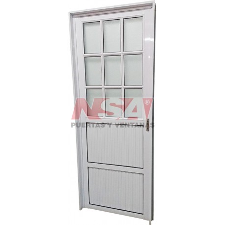 PUERTA DE ALUMINIO 1/2 VIDRIO 080X200 IZQ