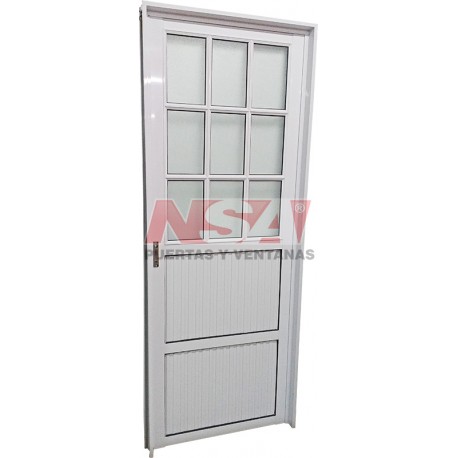 PUERTA DE ALUMINIO 1/2 VIDRIO 080X200 DER