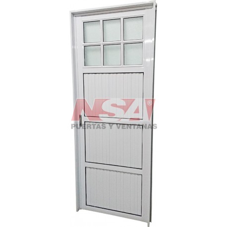 PUERTA DE ALUMINIO 1/4 VIDRIO 080X200 DER