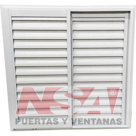 VENTANA CORREDIZA VIDRIO ENTERO CON CELOSIA CORREDIZA LINEA HERRERO 100X100