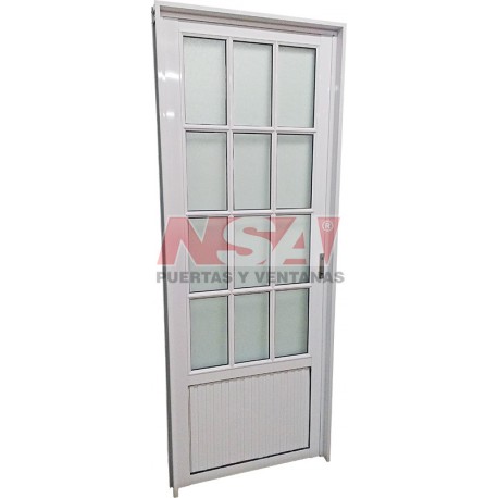 PUERTA DE ALUMINIO 3/4 VIDRIO 070X200 IZQ