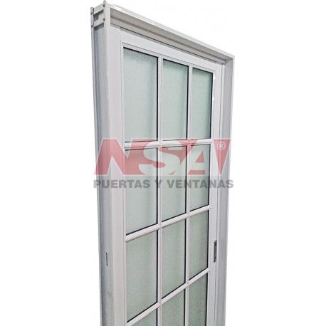 PUERTA DE ALUMINIO 3/4 VIDRIO 070X200 IZQ