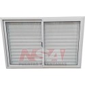 VENTANA CORREDIZA VIDRIO ENTERO CON CELOSIA CORREDIZA LINEA HERRERO 150X100