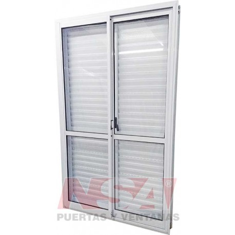 VENTANA CORREDIZA VIDRIO ENTERO CON CELOSIA CORREDIZA LINEA HERRERO 120X200