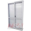 VENTANA CORREDIZA VIDRIO ENTERO CON CELOSIA DE ABRIR LINEA HERRERO 120X200