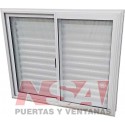 VENTANA CORREDIZA VIDRIO ENTERO CON CELOSIA CORREDIZA LINEA HERRERO 120X100