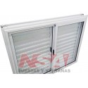 VENTANA CORREDIZA VIDRIO ENTERO CON CELOSIA CORREDIZA LINEA HERRERO 120X100