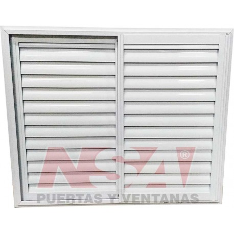 VENTANA CORREDIZA VIDRIO ENTERO CON CELOSIA CORREDIZA LINEA HERRERO 120X100