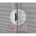 Ventana de 1,20 x 1,00 con dos hojas corrediza y postigo de abir