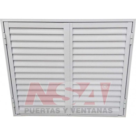 Ventana de 1,20 x 1,00 con dos hojas corrediza y postigo de abir