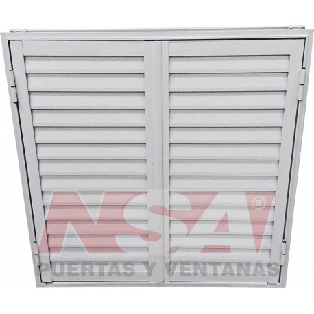 VENTANA CORREDIZA VIDRIO ENTERO CON CELOSIA DE ABRIR LINEA HERRERO 100X100