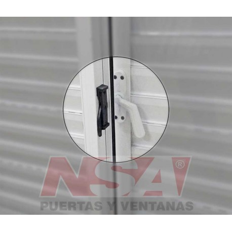 VENTANA CORREDIZA VIDRIO ENTERO CON CELOSIA DE ABRIR LINEA HERRERO 100X100