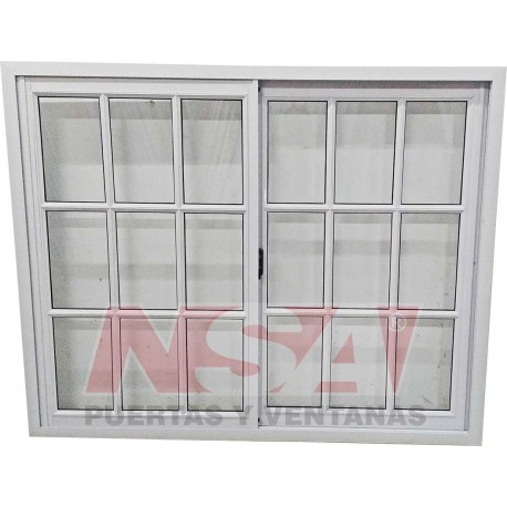 VENTANA CORREDIZA VIDRIO REPARTIDO LINEA HERRERO 150X120