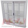 Ventana de aluminio con dos hojas corrediza vidrio repartido