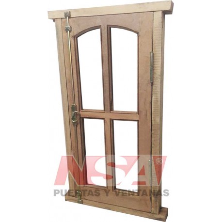 VENTANA DE ALGARROBO DE ABRIR SIN CELOSIAS 050X100