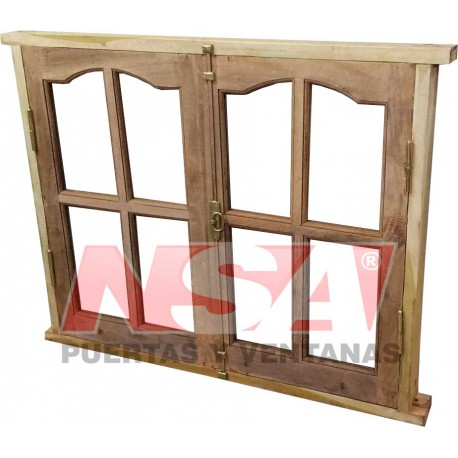 VENTANA DE ALGARROBO DE ABRIR SIN CELOSIAS 120X100