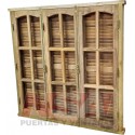VENTANA DE ALGARROBO DE ABRIR CON CELOSIAS DE ABRIR 150X150