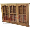 VENTANA DE ALGARROBO DE ABRIR CON CELOSIAS DE ABRIR 150X100