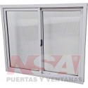 Ventana de aluminio de 1,20 x 1,00 con dos hojas corrediza