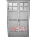 PUERTA DOBLE DE ALUMINIO 1/4 VIDRIO 120X200