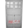 PUERTA DOBLE DE ALUMINIO 1/4 VIDRIO 120X200