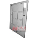 PUERTA DOBLE DE ALUMINIO VIDRIO LATERAL 150X200