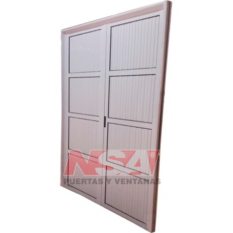 PUERTA DOBLE DE ALUMINIO CIEGA 150X200
