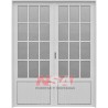 PUERTA DOBLE DE ALUMINIO 3/4 VIDRIO 150X200