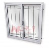 Ventana de aluminio de 1,00 x 1,00 con dos hojas corrediza + reja