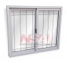 Ventana de aluminio de 1,20 x 1,00 con dos hojas corrediza + reja