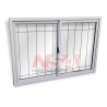 Ventana de aluminio de 1,50 x 1,00 con dos hojas corrediza + reja