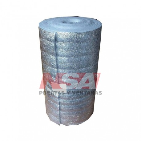 Rollo aislante de polietileno con 1 cara de aluminio de 5mm espesor