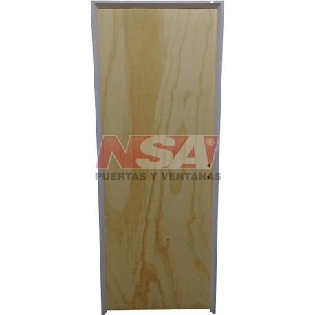 PUERTA PLACA DE PINO CON MARCO DE ALUMINIO 080X200 IZQ