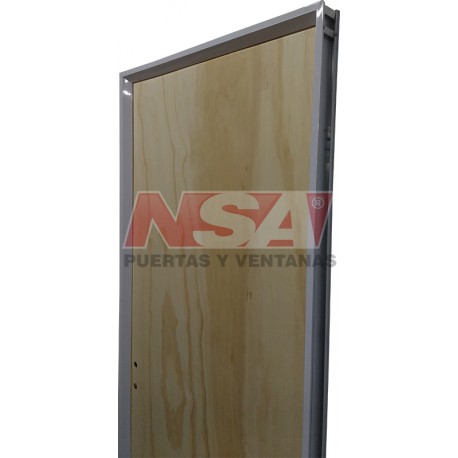 PUERTA PLACA DE PINO CON MARCO DE ALUMINIO 080X200 DER