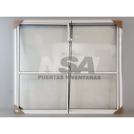 Puerta ventana de aluminio 2,00 x 2,00 con dos hojas corrediza