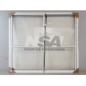 Puerta ventana de aluminio 2,00 x 2,00 con dos hojas corrediza