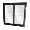 VENTANA CORREDIZA VIDRIO ENTERO 100X100 - ALUMINIO NEGRO