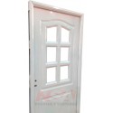 Puerta de chapa inyectada Mod. 165 Francesa. Color Blanca - 1/2 Reja