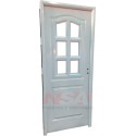 Puerta de chapa inyectada Mod. 165 Francesa. Color Blanca - 1/2 Reja