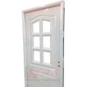 Puerta de chapa inyectada Mod. 165 Francesa. Color Blanca - 1/2 Reja