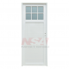 Puerta de aluminio tubular de 0,80 x 200 con 1/4 vidrio repartido