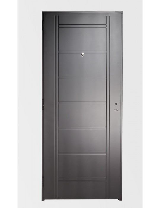 Puerta de chapa inyectada sin manijón 0,85 x 2,05 color negra
