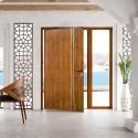 Puerta pivotante Pavir de acero Mod. 80 - Color: simil madera Roble