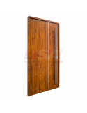 Puerta pivotante Pavir de acero Mod. 80 - Color: simil madera Roble